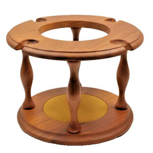 Vintage Goodwood Teak Pipe Ashtray Stand Mid Century 4 Slot Cigar Holder Wood